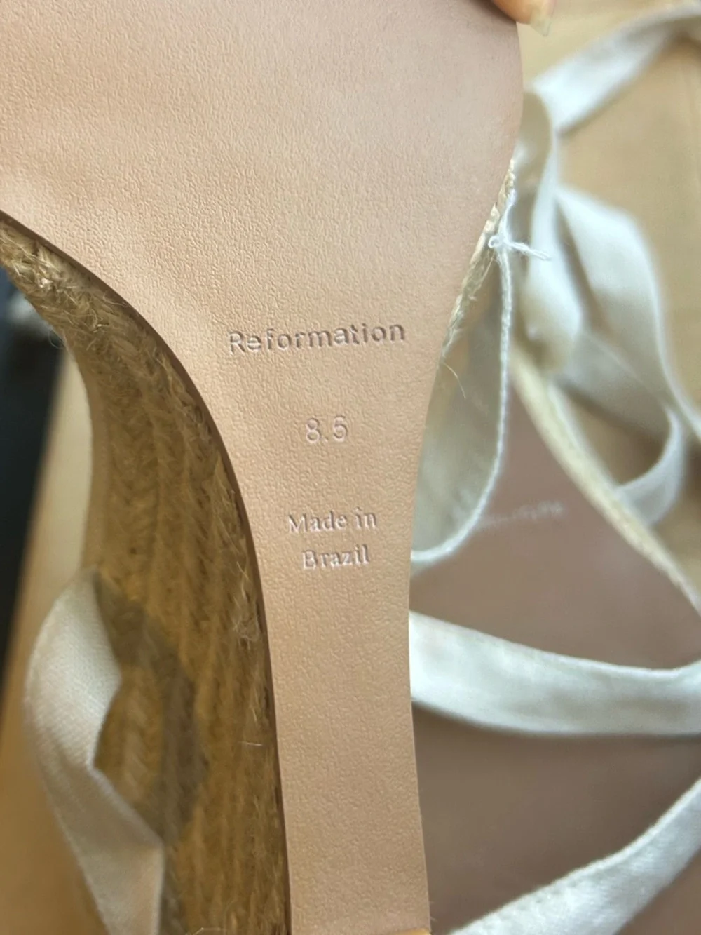 NEW REFORMATION Alessa Lace-up Espadrille Wedge Heels